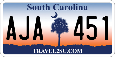 SC license plate AJA451