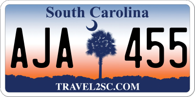 SC license plate AJA455