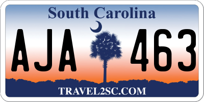 SC license plate AJA463