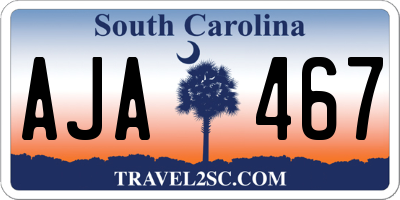 SC license plate AJA467
