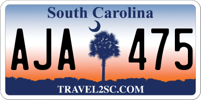 SC license plate AJA475