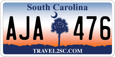 SC license plate AJA476