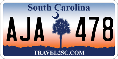 SC license plate AJA478