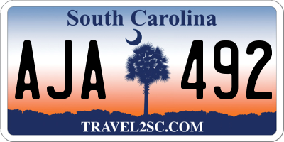 SC license plate AJA492