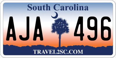 SC license plate AJA496