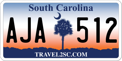 SC license plate AJA512