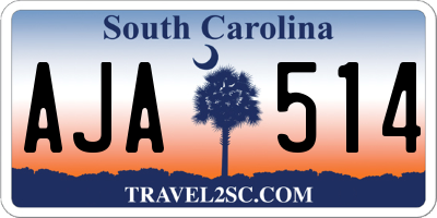 SC license plate AJA514