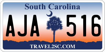 SC license plate AJA516