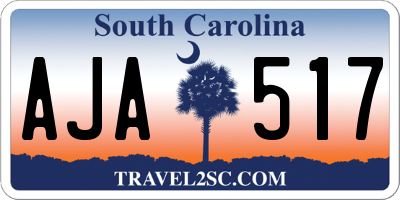 SC license plate AJA517