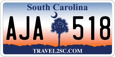 SC license plate AJA518