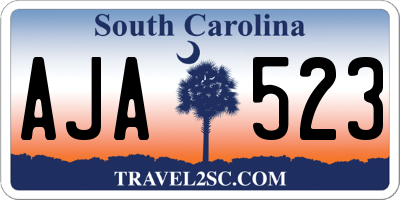 SC license plate AJA523