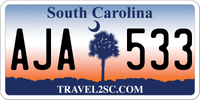 SC license plate AJA533