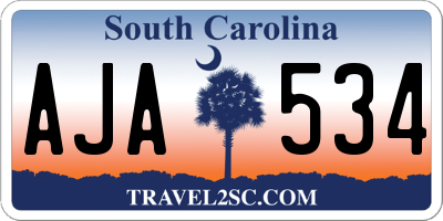 SC license plate AJA534