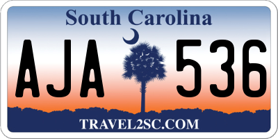 SC license plate AJA536