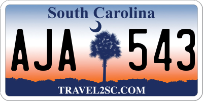 SC license plate AJA543