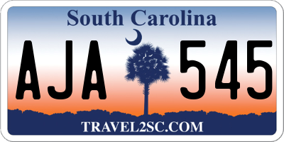 SC license plate AJA545