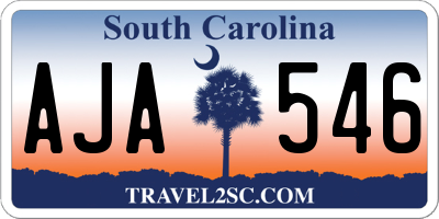 SC license plate AJA546