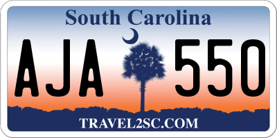 SC license plate AJA550