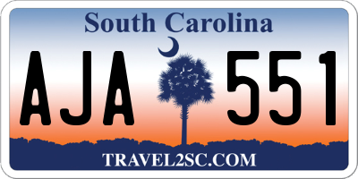 SC license plate AJA551
