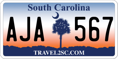 SC license plate AJA567