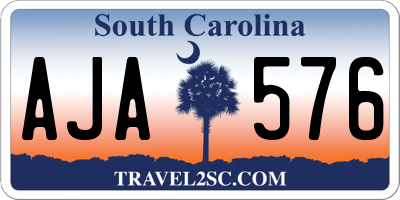 SC license plate AJA576