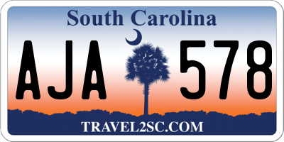 SC license plate AJA578