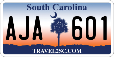 SC license plate AJA601