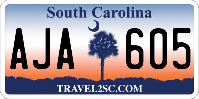 SC license plate AJA605