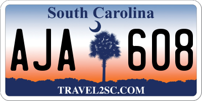 SC license plate AJA608