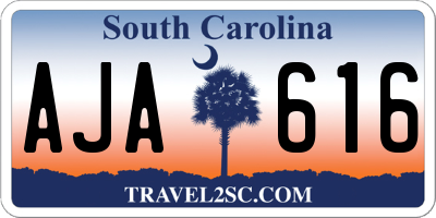 SC license plate AJA616