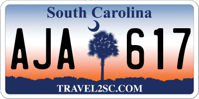 SC license plate AJA617