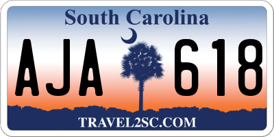 SC license plate AJA618