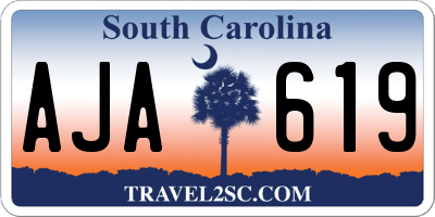 SC license plate AJA619