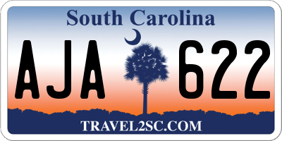 SC license plate AJA622
