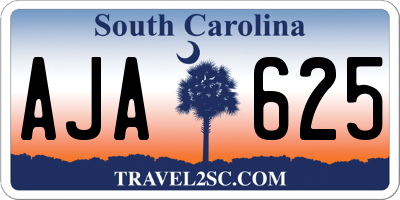 SC license plate AJA625