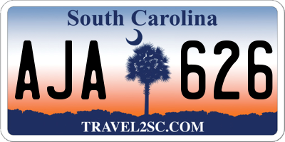 SC license plate AJA626