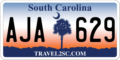 SC license plate AJA629
