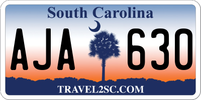 SC license plate AJA630
