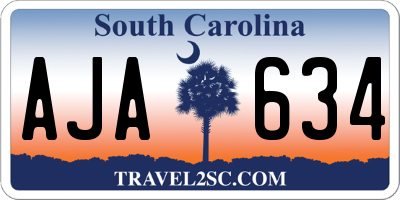 SC license plate AJA634