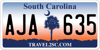 SC license plate AJA635