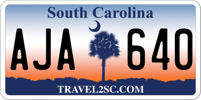 SC license plate AJA640
