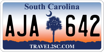 SC license plate AJA642