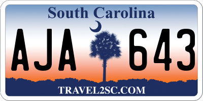 SC license plate AJA643