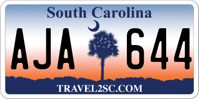 SC license plate AJA644