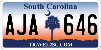 SC license plate AJA646
