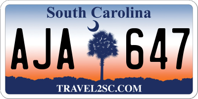 SC license plate AJA647