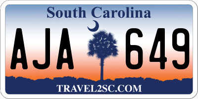 SC license plate AJA649