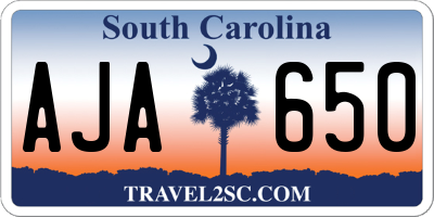 SC license plate AJA650