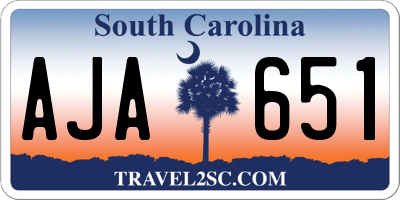 SC license plate AJA651