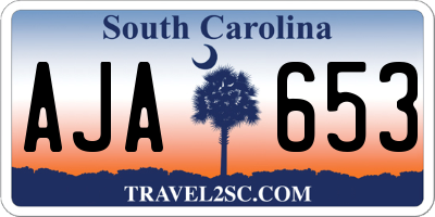 SC license plate AJA653